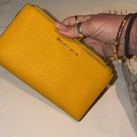 Michael Kors Mustard Leather Wristlet - Picture 9 of 9